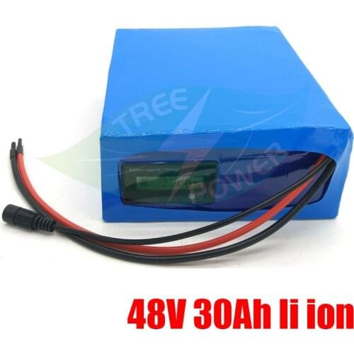 Rechargeable 48v 30Ah Lithium ion battery pack 3.7V Li-ion cells with BMS for 3000W ebike scooter pawer tools+5A Charger