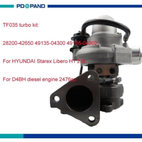 Car turbo charger part TF035 supercharger compressor 49135-04300 49135-04302 T915020 for HYUNDAI Starex Libero H1 2476cc
