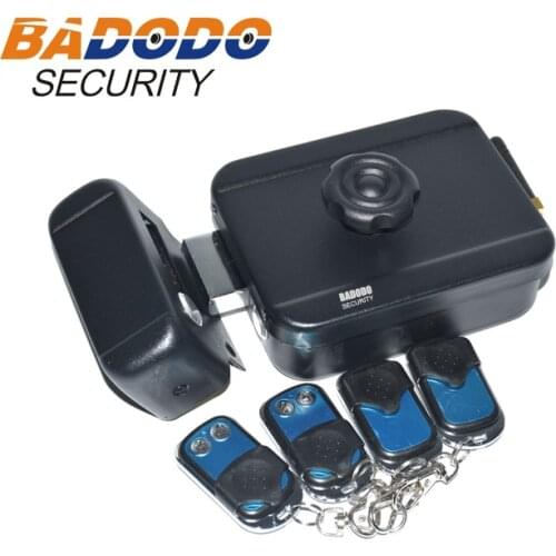 Battery powered Wireless Door Lock 4 Remote Control Electronic Lock For Home Apartment Anti-theft