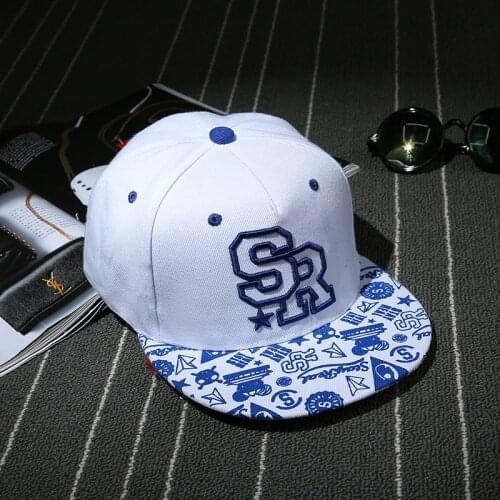 Korean fashion embroidery letter SR baseball cap couple hip-hop hat men and women outdoor sport casual flat shade snapback hat