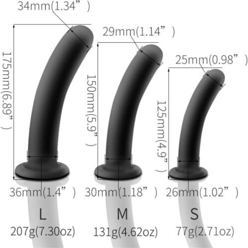 Smooth Surface Soft Silicone Black Anal Plug Penis Butt Plug Big Dildo Prostate Massager No Vibrator Sex Toys for Men Women Gay