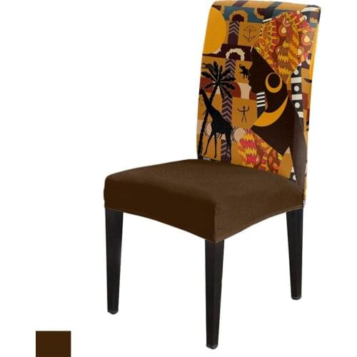 Dining Chair Covers African Female Elephant Giraffe Chair Covers Modern Elastic Printing Hotel Wedding Home Chair Covers