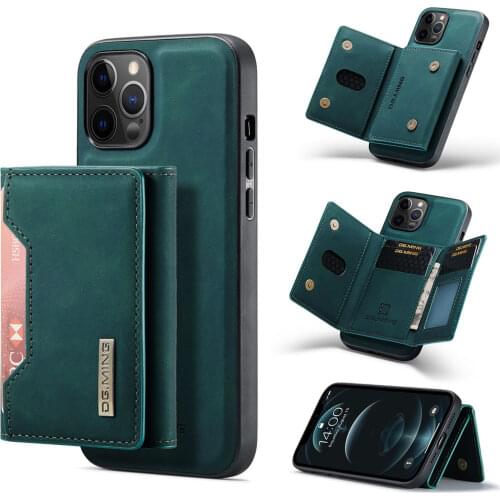 Case For iPhone 12 12 Pro Leather Luxury Magnetic Phone Wallet Credit Card Case For Protective Shockproof Slot Stand Card Cover