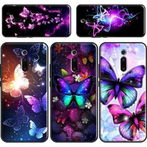 Black Beautiful Butterfly For Xiaomi Mi 11 Lite Case For Xiaomi Mi 11 Ultra 9 10 Lite 10T Pro POCO F3 M3 X3 Pro Case