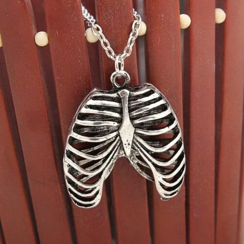 Anatomy Anatomical Human Rib Cage Body Chest Necklace Skeleton Pendant 2019 New Hot Fashion Vintage Medical Biology Jewelry Men