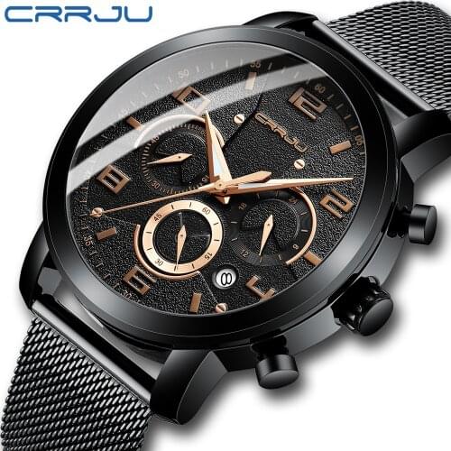 CRRJU 2021 New Luminous Pointer Life Waterproof Outdoor Sports And Leisure Fashion Mens Top Luxury Multifunctional Watch