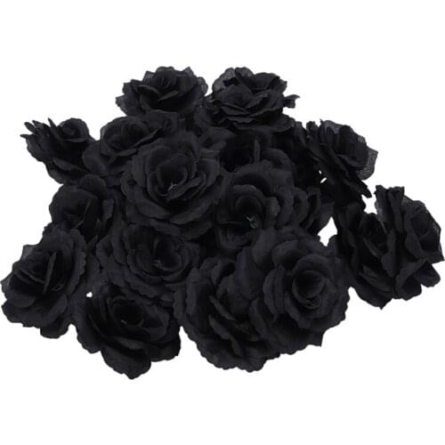 Fashion20 Pcs Black Rose Artificial Silk Flower Party Wedding House Office Garden Decor DIY