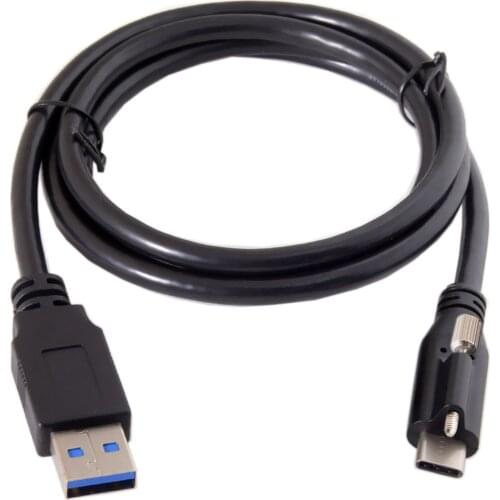 Zihan USB-C USB 3.1 Type-C Locking Connector to Standard USB3.0 Data Cable with Panel Mount Screw 1.2m