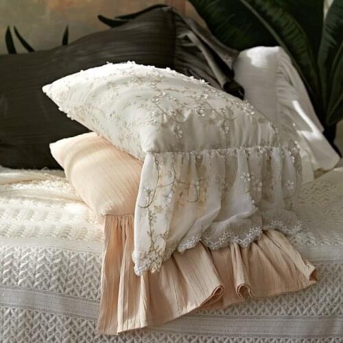 French pillow ins lace light luxury sofa back cushion European bed head pillow waist pillow