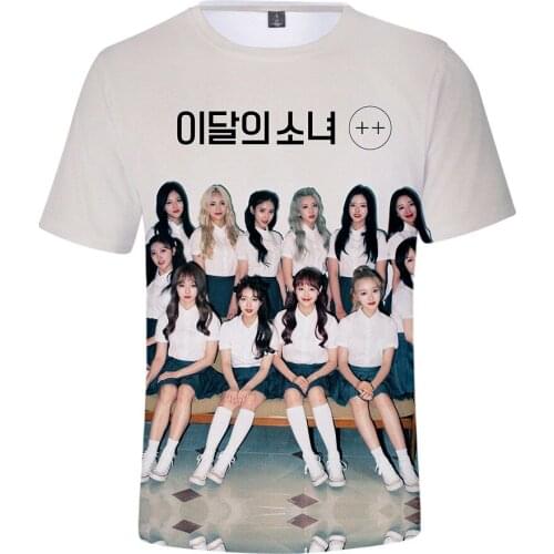 KPOP LOONA 3d print t shirt summer short sleeve t-shirt women casual crewneck cotton tshirt harajuku plus size t shirts tops