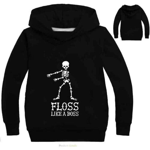 Z&Y 2-14Years Floss Like A Boss Funny Dance Graphic Print Hooded Boys Hoodies Kids Sweatshirt Girls Casual Pullover Outwear Top