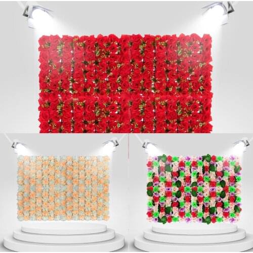 40*60cm Artificial Flower Wall Panel Rose Privacy Fence Garden Decoration for Wedding Party Home Decor Plant Background Wall
