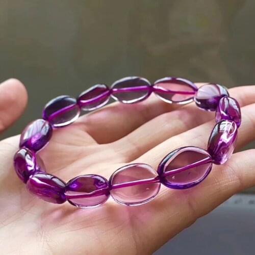 Fine Clear Purple Natural Crystal Bracelets With Shape Beads Wishful Lucky for Women Girl Original Design Bracelets Jewelry