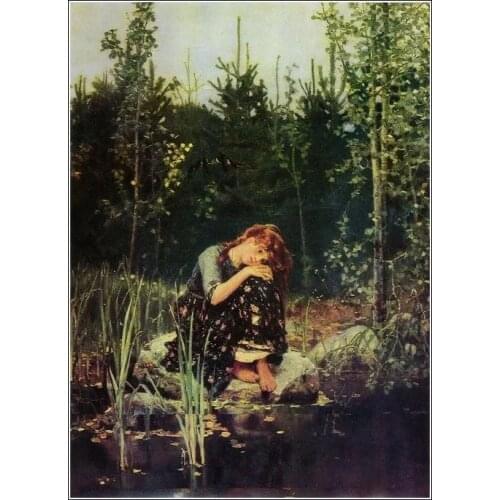 Girl oil painting Needlework, Cross stitch kits Stylish for Embroidery,Patterns 14CT DIY Handmade