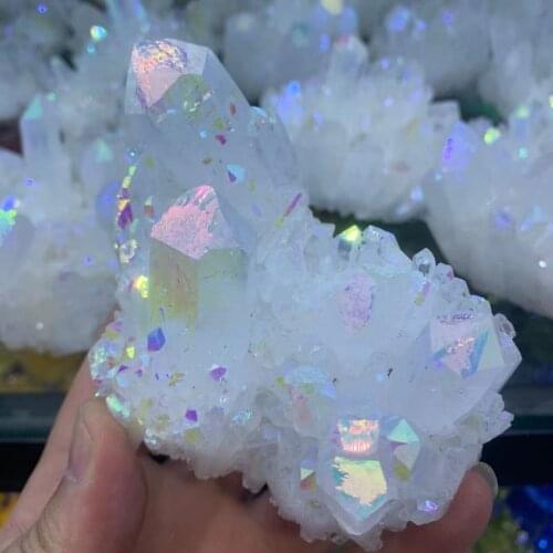 Natural Crystal Cluster, Plated White Crystal Cluster, Reiki, Healing Stone, Crystal Tip, House Decorative Specimens, Crude Mine