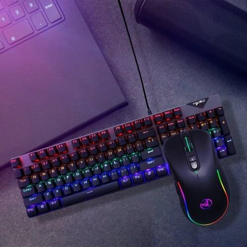 RGB Mechanical Gaming Keyboard Computer Mouse Gamer Set 104 keys PC Keypad 6400DPI Wired Gaming Mouse For PC Laptop клавиатура