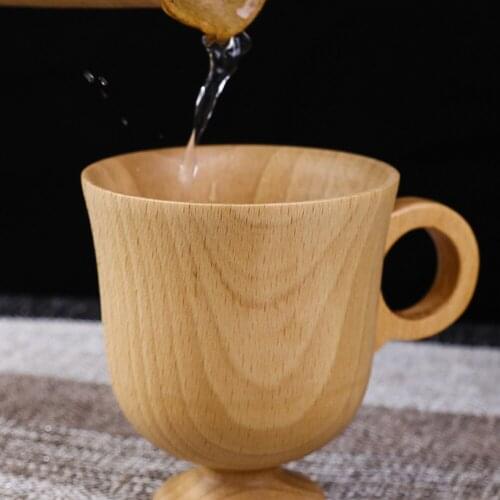 Kitchen Bar Teaware Wooden Beer Tea Coffee Milk Water Cup Office Product Mug With Handle Mug For Tea