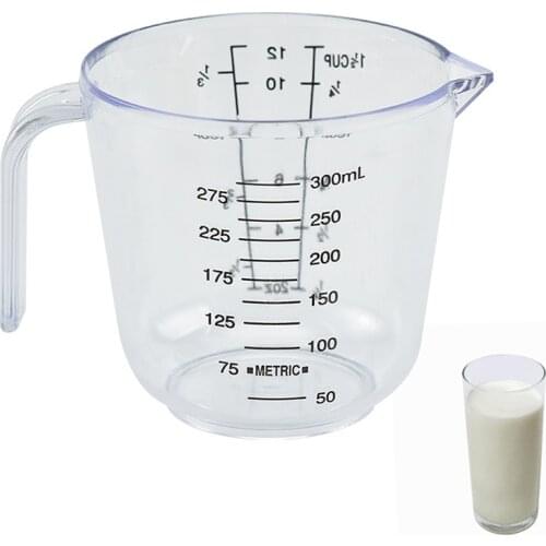 Measuring Cup Clear Scale Show 300ml Transparent Mug Pour Spout Measuring Device Clear Plastic