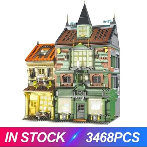 MOULD KING 16040 Streetview Building Blocks The Magic Book Store Model Assembly Bricks Toys New Kids Christmas Birthday Gifts