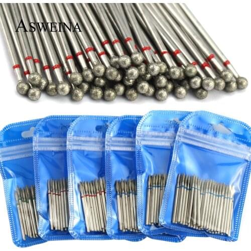 50pc Diamond Nail Drill Bit Set Rotary Milling Cutters for Manicure Electric Cutter Bits Cuticle Polishing Tools Accessories