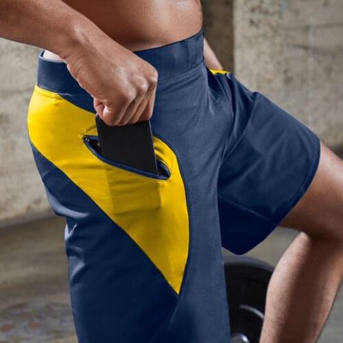 2020New Patchwork Fitness Shorts for Men Bodybuilding Athletic Workout Training Trunks Male Active Gymi Running Track Shorts