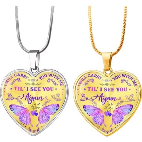 New Stainless Steel Necklace Again Peach Heart Alloy Pendant Jewelry Heart-shaped Key Chain Customization Letter Necklace