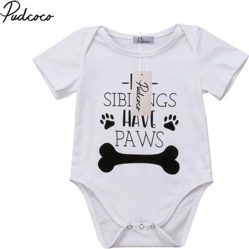 Pudcoco Infant Newborn White Summer Clothes Baby girl One Pieces Unisex Clothing Baby boy Bodysuit Child Cotton Ouffits