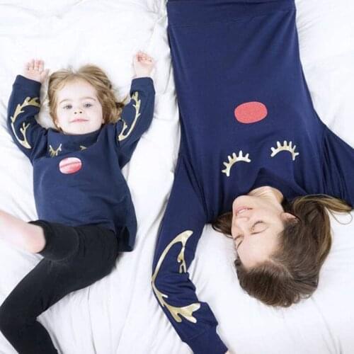 Mom and Me Matching T-shirt Flying Causal Tops 2021 New Sister Shirts Winter Family Clothing Hoodies Baby Girl Clothes Best Look