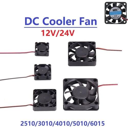 MEGA 3D Printer 2510 3010 4010 5010 6015 Cooling Fan 12V 24V DC Cooler Brushless 2Pin XH2.54 Wire Radiator Radiator for Hotend