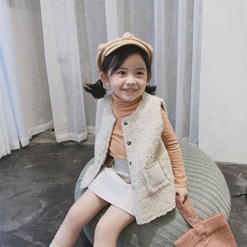 Autumn 2-13Years Old Baby Thicken Vest Girls Berber Fleece Plush Warm Children Clothes Spring Kids Waistcoat Sleeveless Jacket