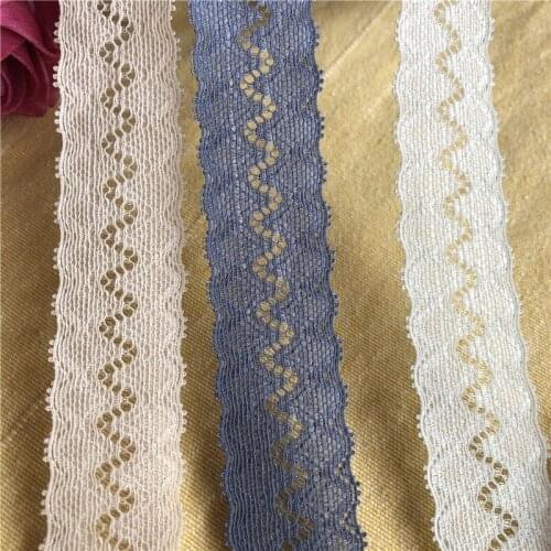 Pandex Lace 2.5cm S2544 Elastic Crafts Sewing Ribbon White Black Stretch Lace Trimming Fabric Knitting Material DIY Garment