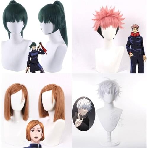 Kugisaki Nobara Wig Anime Jujutsu Kaisen Nobara Megumi Maki Itadori Toge Satoru Cosplay Hair Synthetic Cosplay Wig