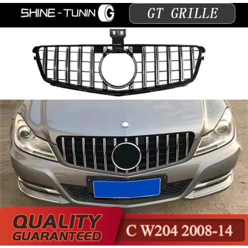 Front grille Suitable forM-B C Class W204 GT GTR grille C180 C200 C300 C250 C350 2008-14 with emblem