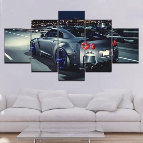 5 Pieces Nissan Skyline Gtr Poster Canvas HD Print Painting For Modern Decorative Bedroom Wall Art Urban Landscape Picture