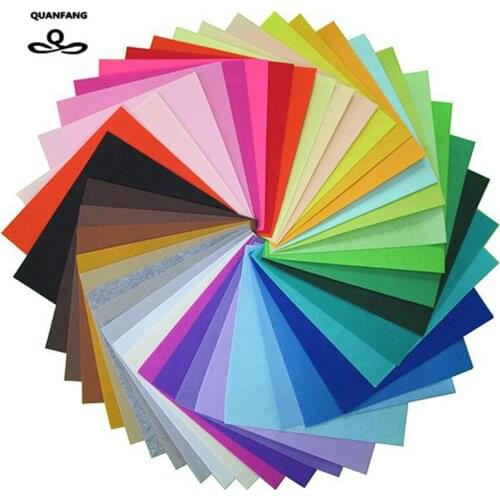 QUANFANG Polyester Felt Fabric For Patchwork Cloth DIY Handmade Sewing Home Decor Material Thickness 1mm Mix Color 30x30cm