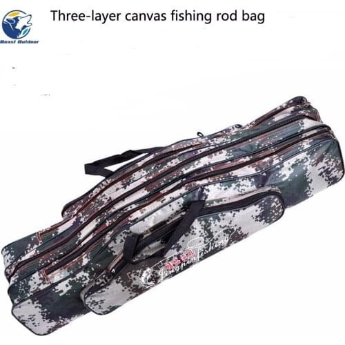 Fishing Bag Fishing Rod Bag 100cm / 120cm 3-layer Portable Foldable Fishing Reel Fishing Tackle Carrying Bag Backpack Storage