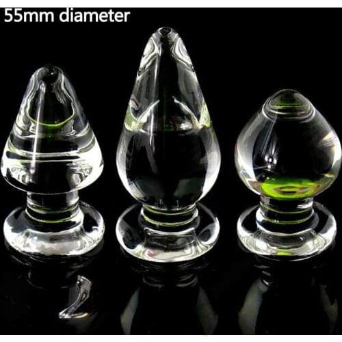 89*55mm Glass Anal Plug Balls G Spot Stimulator Anus Masturbator Butt Plug Sex Toys For Woman Men Anal Dilator Buttplug