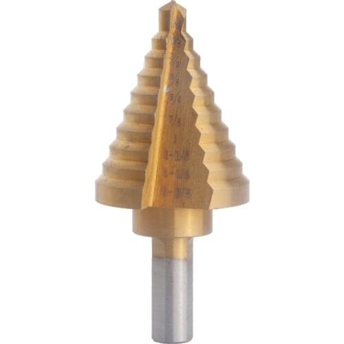 1/4" to 1-3/8" Inch Titanium Coated HSS Step Cone Drill Bit Hole Cutter Tool Triangular Shank
