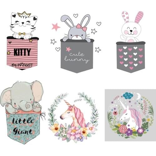 Cute Animals Iron On patch Small 6 Pieces/lot Applique On Clothes Diy New Design Patches For Kid Clothing Heat transfers Y-155