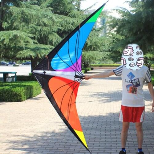 Outdoor Sport For Adults Power Stunt Kite Dual Line 1.8/2.4m Triangle Kite Good Flying Toys With Handle And Line Sports Beach