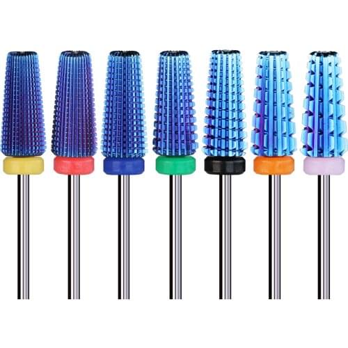 5 in 1 Tungsten Nail Drill Burr Bits Ceramic Milling Cutter Manicure Nail Drill Bits Electric Nail Art Equipment Accessory