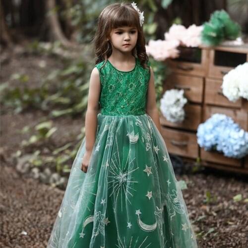 High Grade Lace Kids Wedding Flower Dress Red Ball Gown for Girls Birthday Big Clother of 12 Years Old