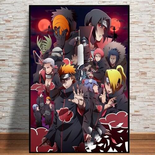 Japanese Anime Naruto Poster Akatsuki Uchiha Canvas Painting Wall Art Gift Decor Picture Mural for Living Room Home Decoration