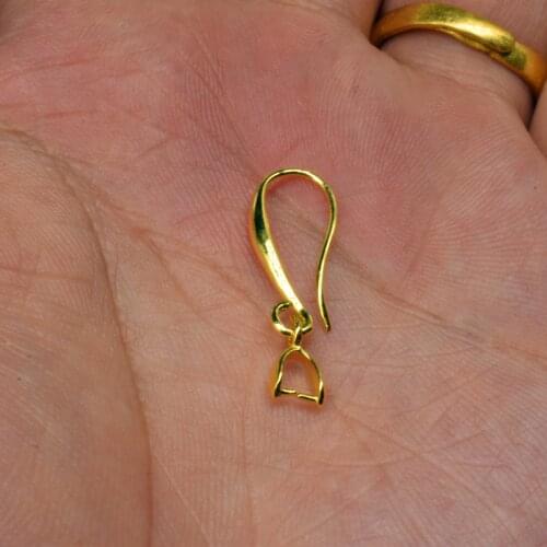 New Ear Hook Gold Plated 6-character Clip Ear Hook Accessories Diy Female Ear Accessories Jewelry Findings 9*25mm