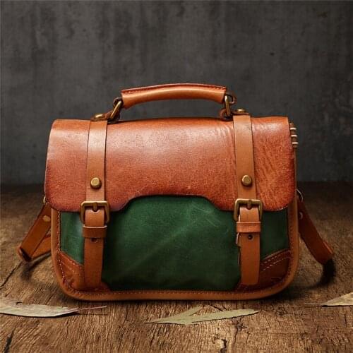 Women Boston British Style Satchels Retro Panelled Messenger Bags New Office Ladies Business Work Crossbody Shoulder Bag Handbag