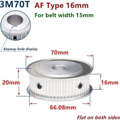 Arc 70 Teeth HTD 3M Timing Pulley Bore 8-20mm for Width 15mm 3M Synchronous Belt HTD3M pulley gear wheel 70T 70Teeth