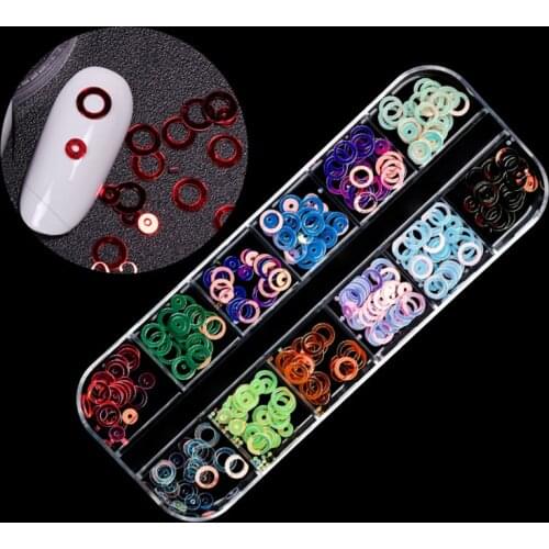 1 Box Nail Art Decorations Nail Shell Sequins Mixed Colors DIY Rivet Nails Manicure Accessories