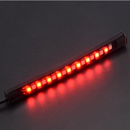 New 1pc Red/Amber DC 12V LED Lights Universal Flexible 18LED Motorcycle Tail Brake Stop Turn Signal Strip Lamp