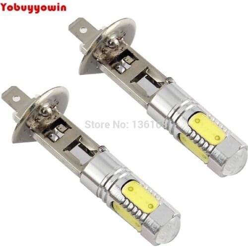 2 Pcs Super Branca Modelo Par De Lampada Farol - 5 Leds Ultra Power C/ Lente - H1 6000K