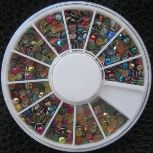 2sized mixe Round Shapes Craft Accessories colorful Metal Stud for Nail Art Decoration Wheel Metal Slices Metallic Beads